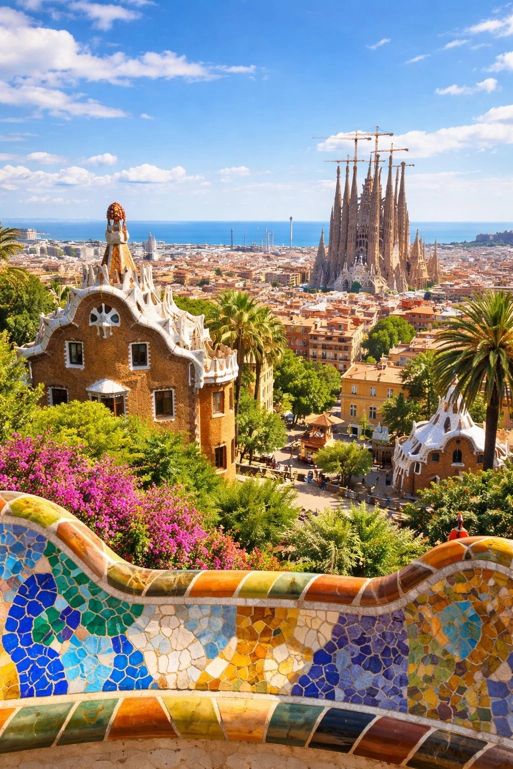 Barcelona Park Güell and Sagrada Familia view